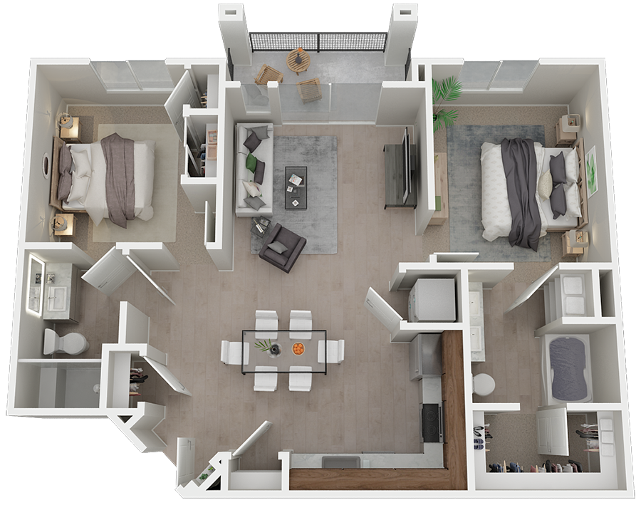 Two Bedroom Floor Plan l Azure Apartments in Sparks NV